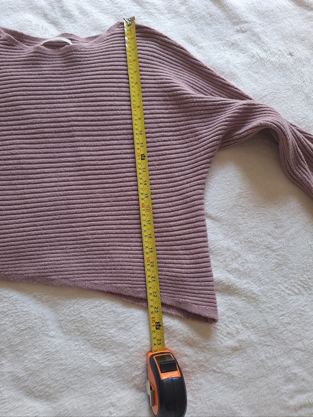 Anthropologie Ribbed Knit Sweater M Oversized Asymmetrical Mauve Purple Pullover - Picture 10 of 11